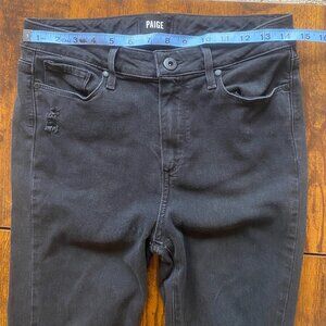 Paige Hoxton Crop Rollup Black Jeans Size 29 High Rise Skinny Premium Denim